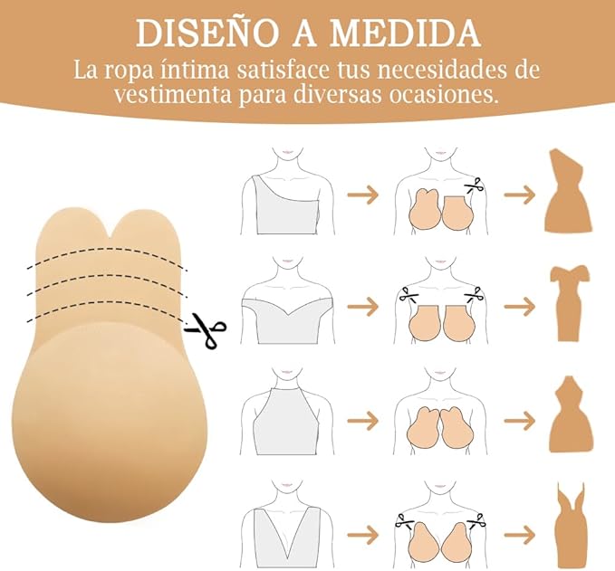 Sujetador de silicona invisible con efecto push up inmediato | Aurafit®