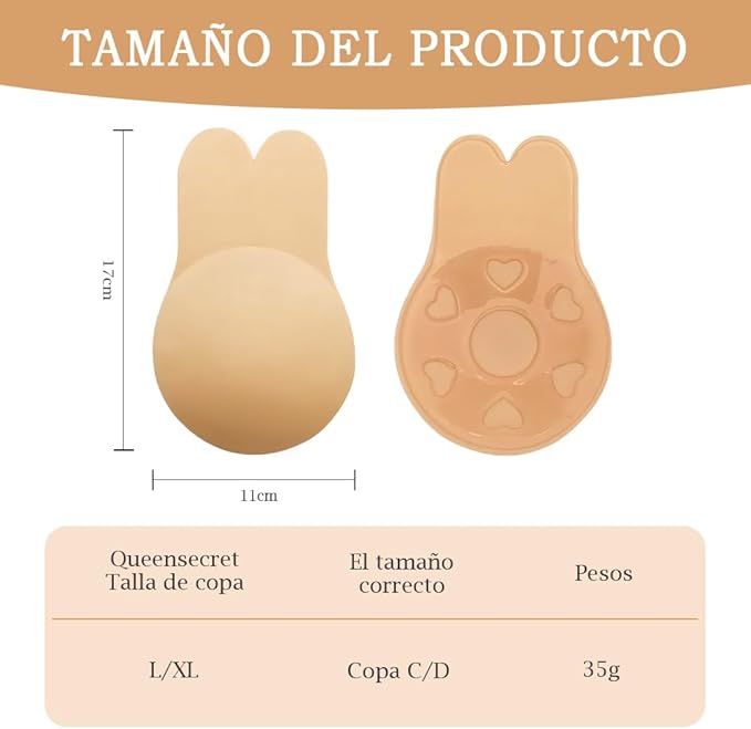 Sujetador de silicona invisible con efecto push up inmediato | Aurafit®